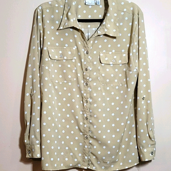 Kim Rogers Tops - Kim Rogers XL Polka Dot Blouse